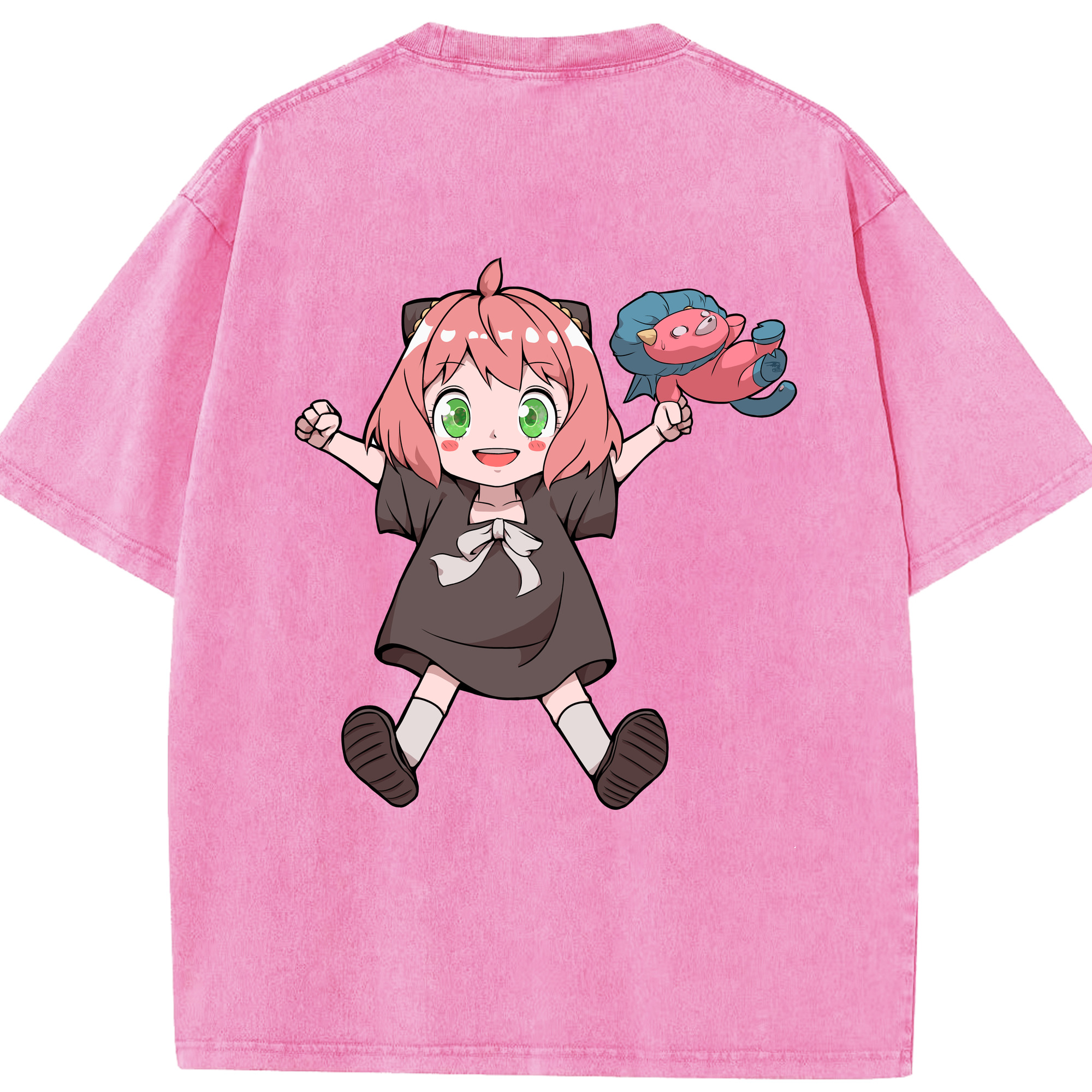 （画像用） SPY×FAMILY间谍家家酒 綿100% ヴィンテージ風 半袖Tシャツ（背面プリント）